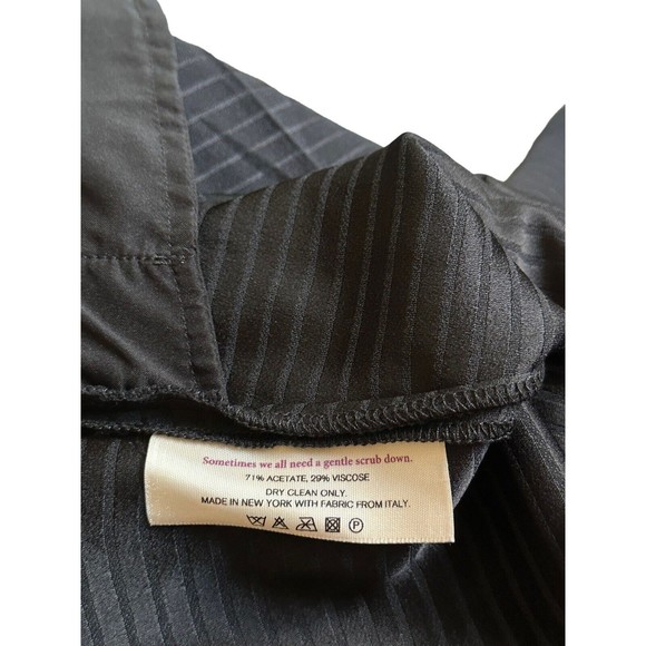 MM. Lafleur The Howland Mini Stripe Pleated Black Trouser Pants Pockets Size 6 - Picture 13 of 13